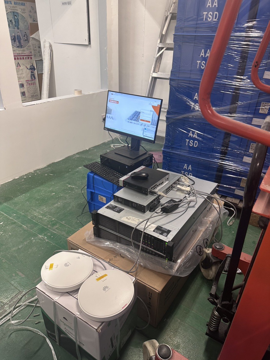 Local server and network installed in the control room.